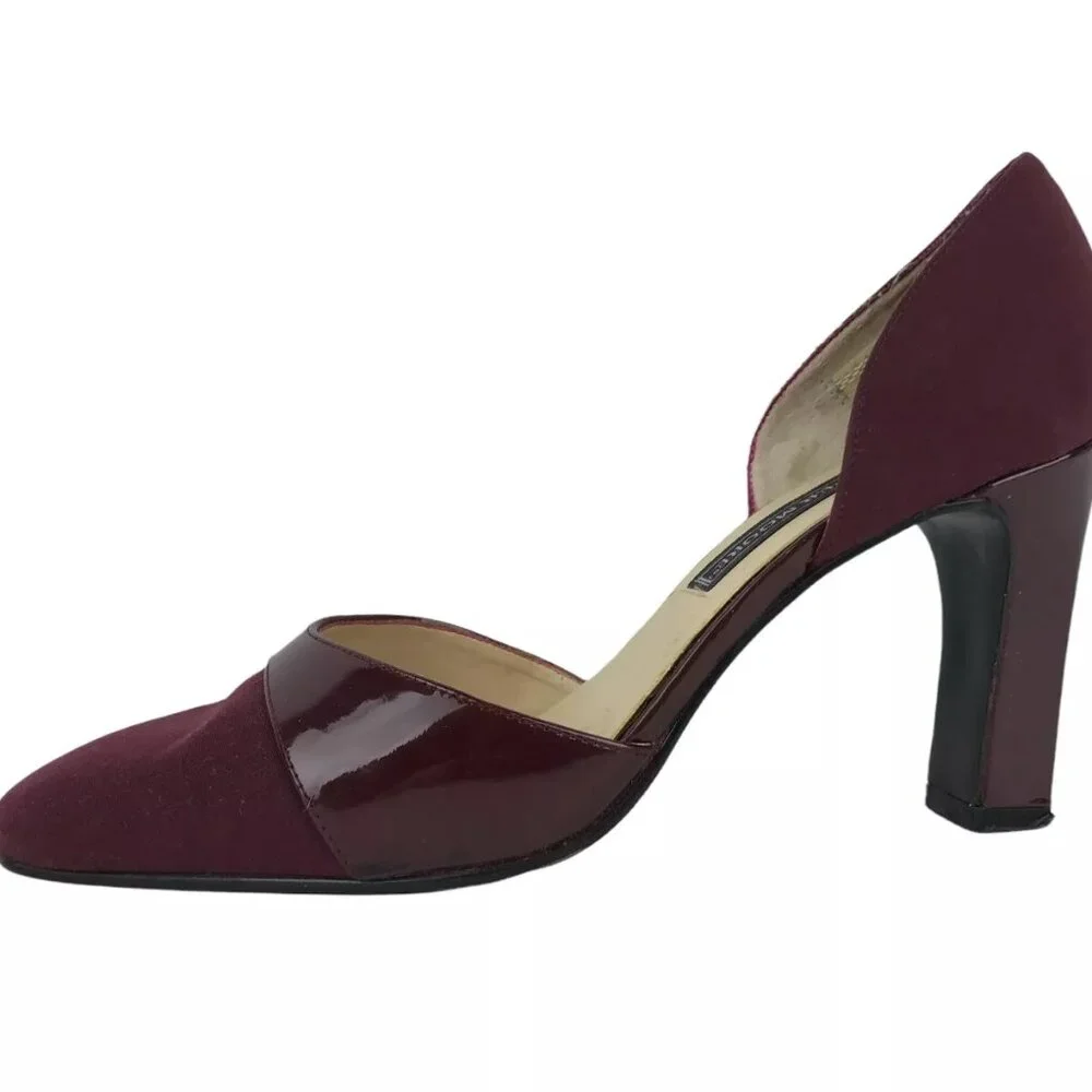 Jennifer Moore Womens Maroon Slip On Round Toe Cone Pump‎ Heel Size US 6.5 M